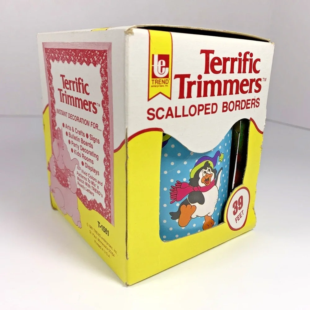 VTG‎ 1981 TREND Terrific Trimmers Scalloped Borders 39 feet T-1561 Penguin fun